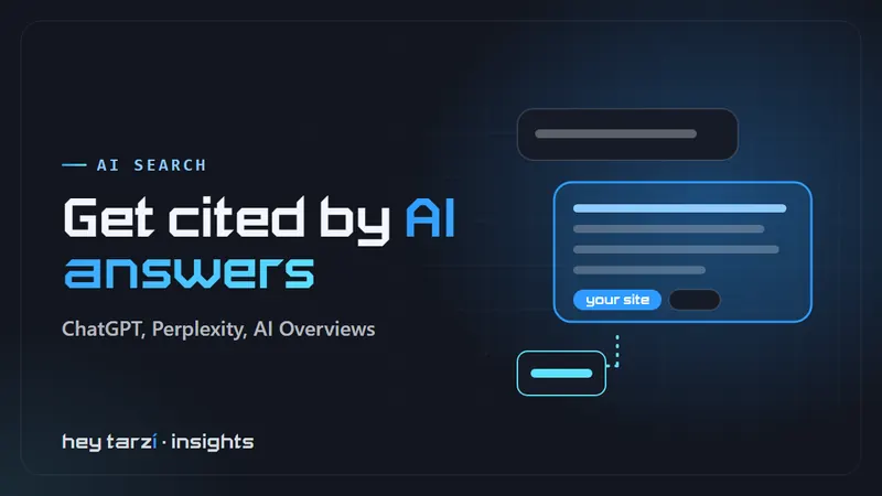 Cover for How to Get Cited by ChatGPT: a question bubble and an AI answer card with your site highlighted as a cited source